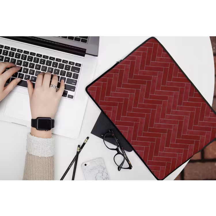 Visgraat - Wandtegel - Bordeaux - Rood laptophoes neopreen klein 279 -bureau