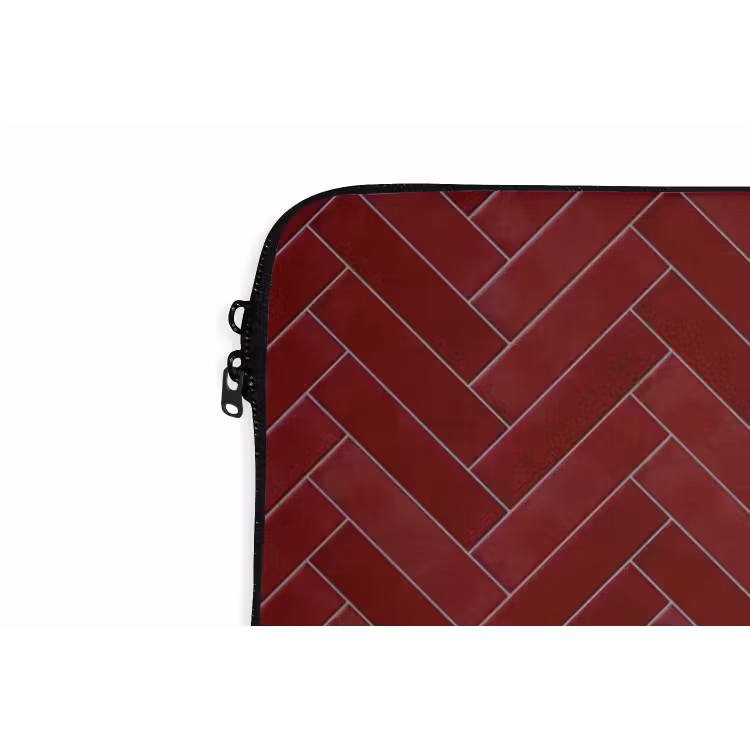Visgraat - Wandtegel - Bordeaux - Rood laptophoes neopreen klein 279 -detail