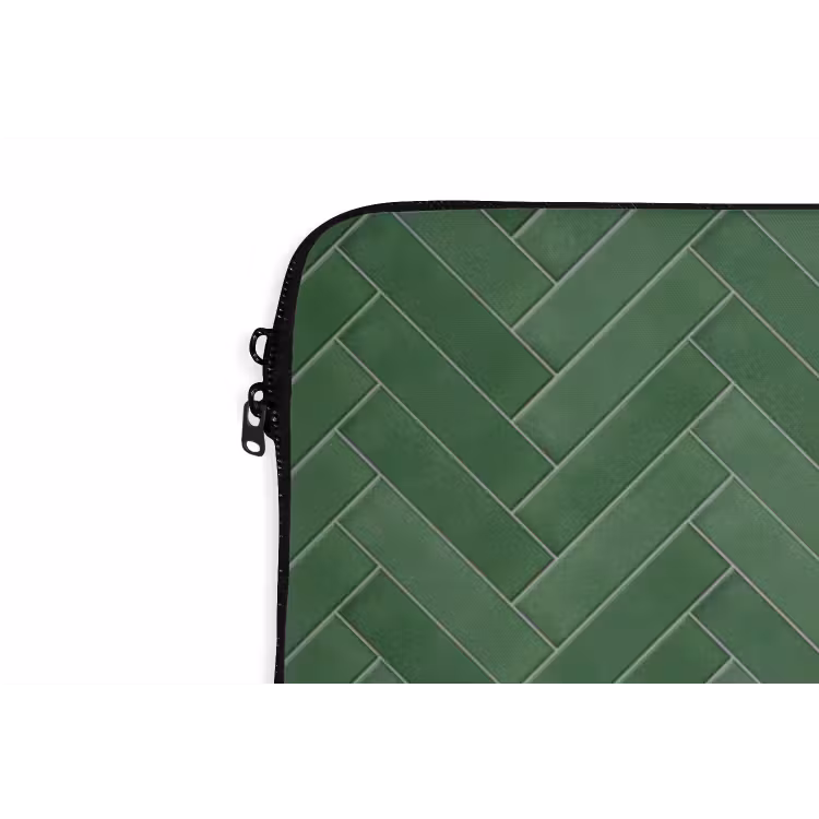 Visgraat - Wandtegel - Bosgroen laptophoes neopreen klein 279 -detail