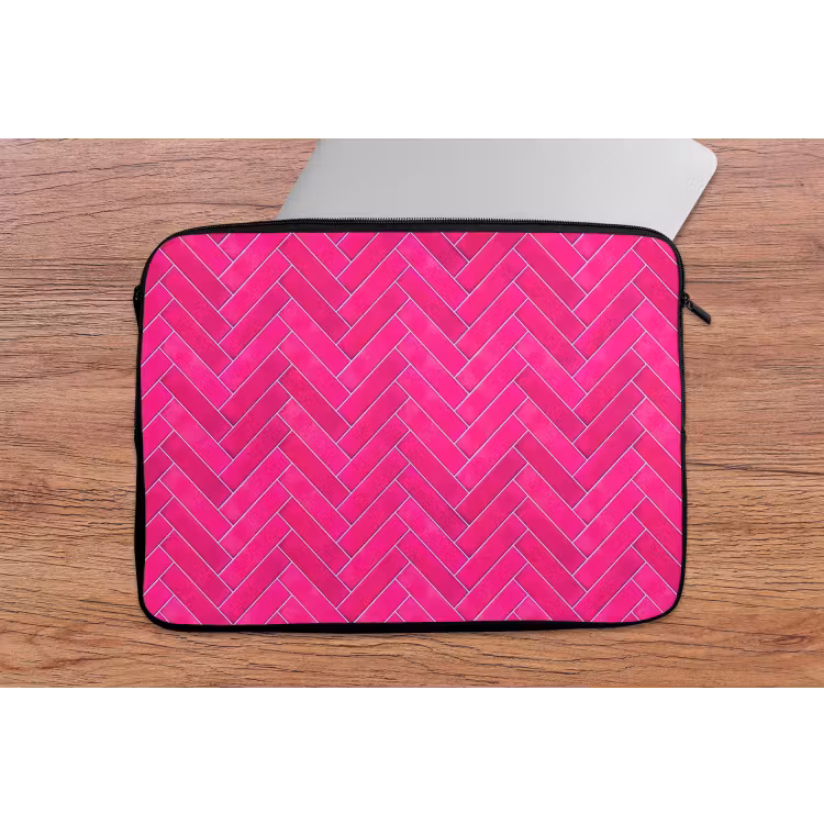 Visgraat - Wandtegel - Fuchsia - Roze laptophoes neopreen klein 279 -tafel