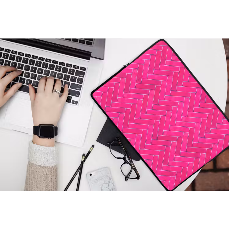 Visgraat - Wandtegel - Fuchsia - Roze laptophoes neopreen klein 279 -bureau