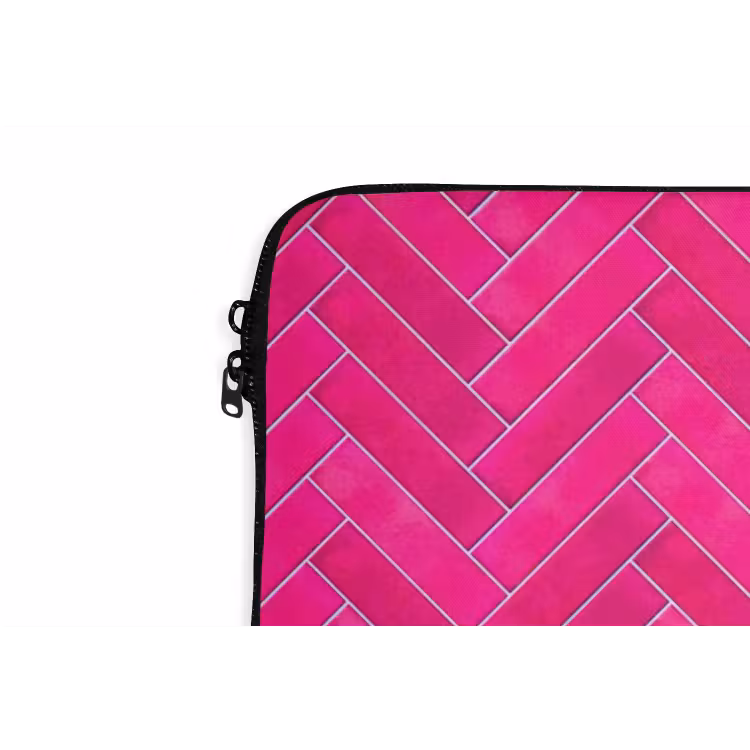 Visgraat - Wandtegel - Fuchsia - Roze laptophoes neopreen klein 279 -detail