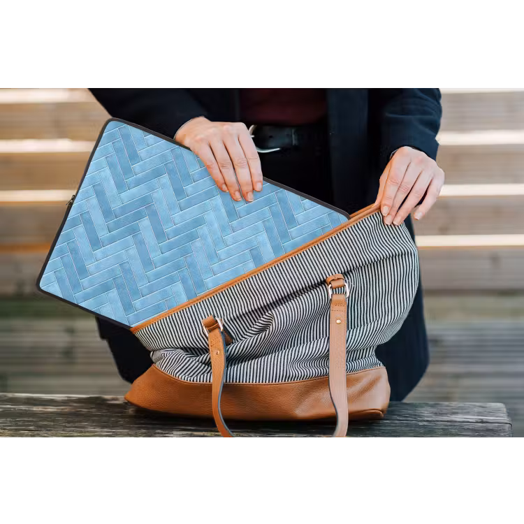 Visgraat - Wandtegel - Lichtblauw laptophoes neopreen klein 279 -tas