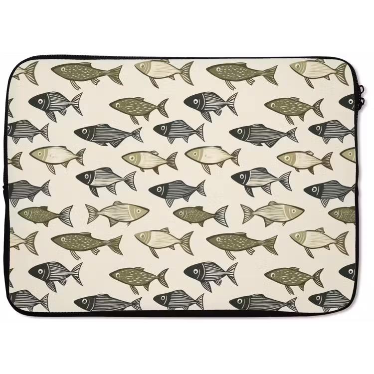 Vissen - Klassiek - Groen laptophoes neopreen klein 279 -zkaufland3dotto