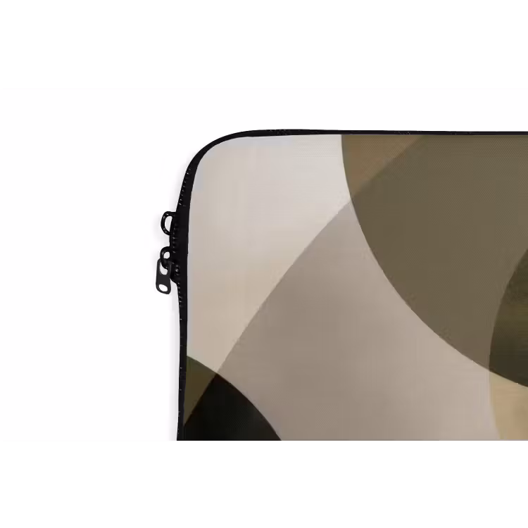 Vlakken - Abstract - Beige - Cirkels laptophoes neopreen klein -detail