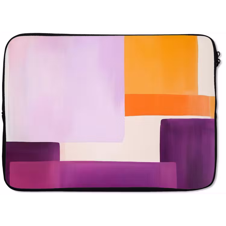 Vlakken - Abstract - Rechthoekig - Oranje laptophoes neopreen klein -zkaufland3dotto