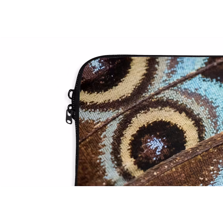Vleugels - Vlinder - Blauw laptophoes neopreen klein -detail