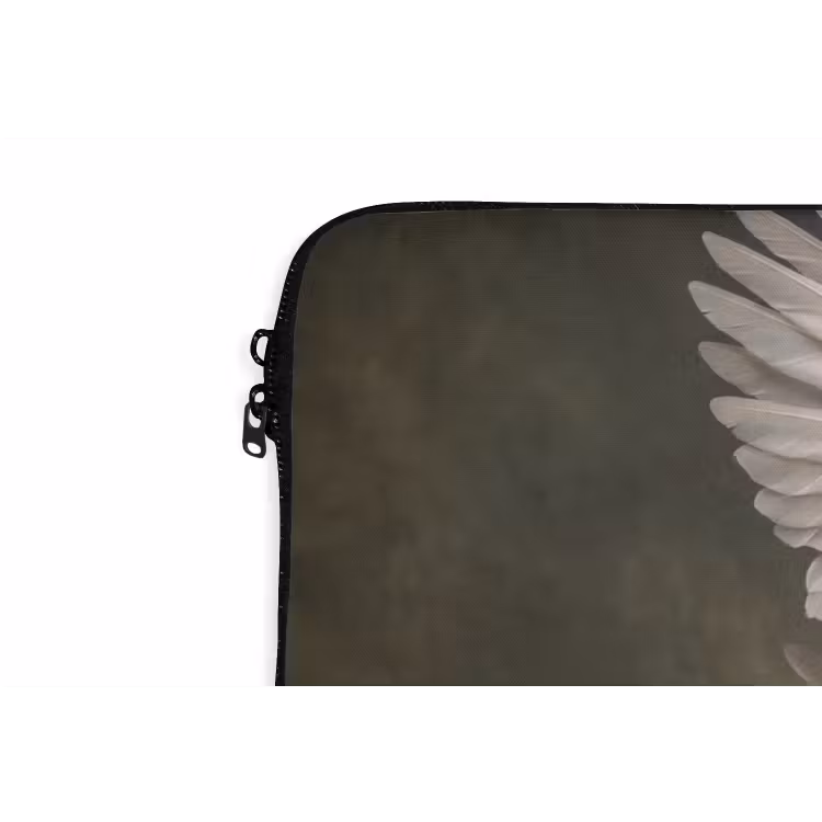 Vleugels - Vrouw - Wit laptophoes neopreen klein -detail