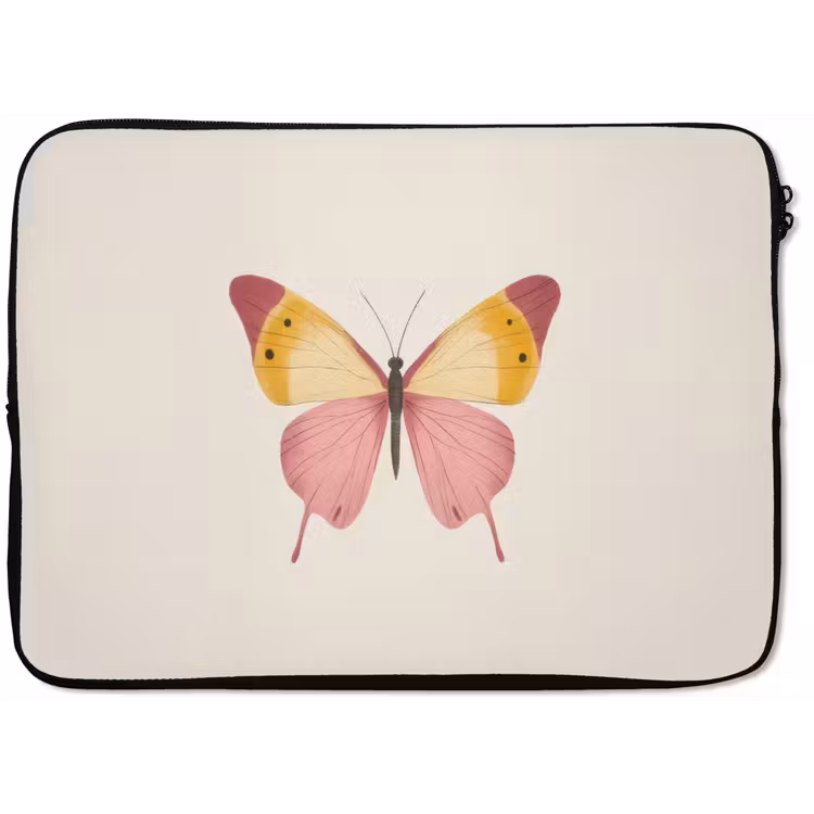 Vlinder - Illustratie - Roze laptophoes neopreen klein -zkaufland3dotto