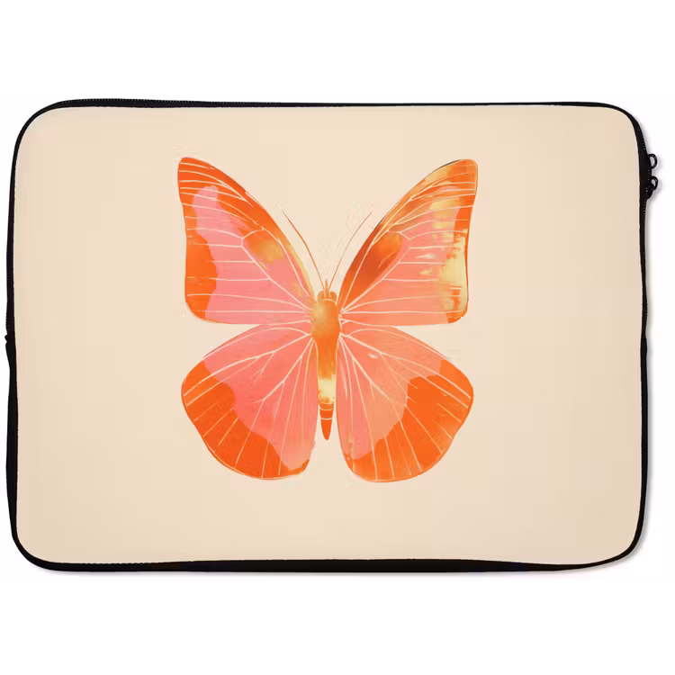 Vlinder - Minimalistisch - Roze laptophoes neopreen klein -zkaufland3dotto