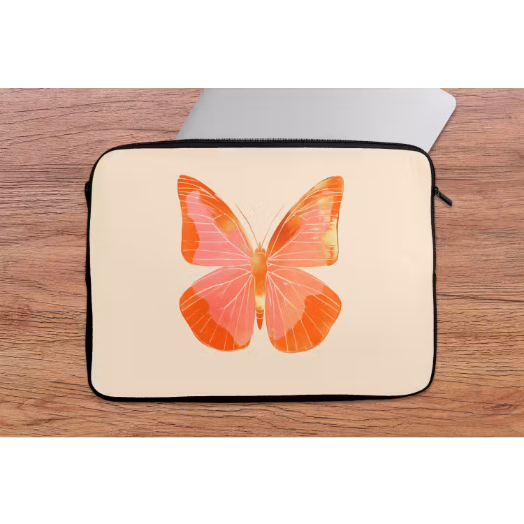 Vlinder - Minimalistisch - Roze laptophoes neopreen klein -tafel