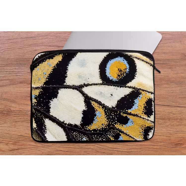 Vlinder - Vleugel - Geel laptophoes neopreen klein -tafel