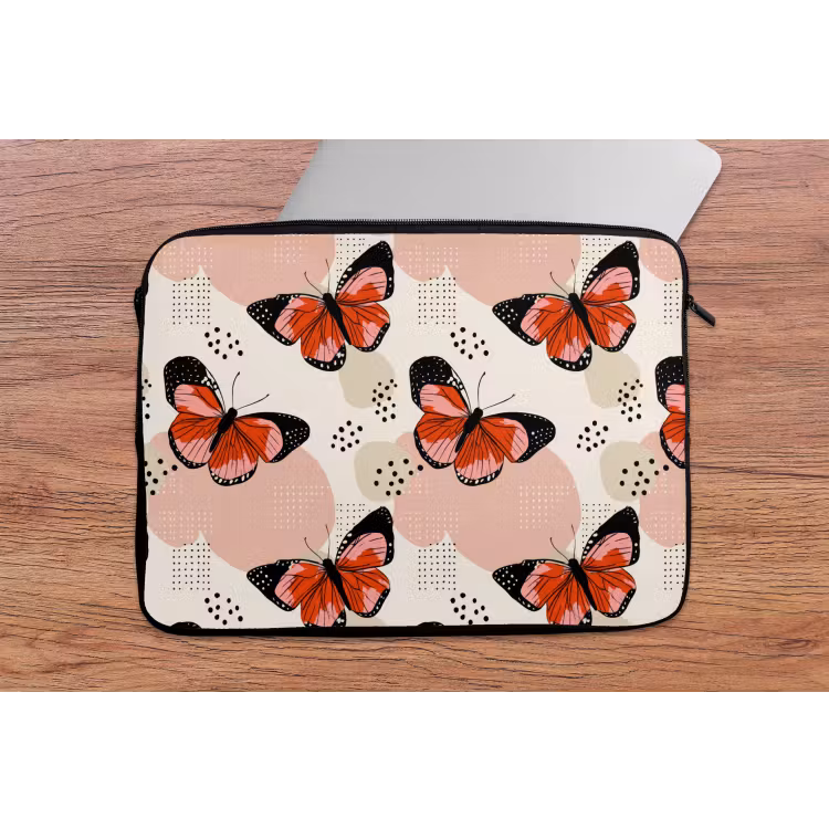 Vlinders - Retro - Kleurrijk laptophoes neopreen klein 279 -tafel