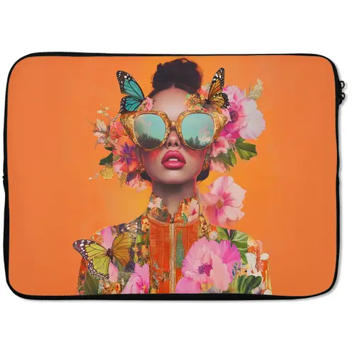 Vlinders - Vrouw - Zonnebril - Kleurrijk laptophoes neopreen klein -zkaufland3dotto