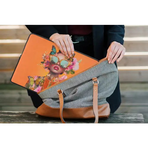 Vlinders - Vrouw - Zonnebril - Kleurrijk laptophoes neopreen klein -tas