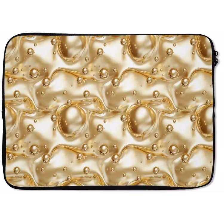Vloeibaar - Druppels - Goud laptophoes neopreen klein 279 -zkaufland3dotto