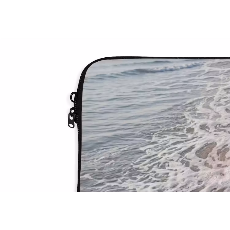 Voetstappen - Vloedlijn - Zee laptophoes neopreen klein -detail