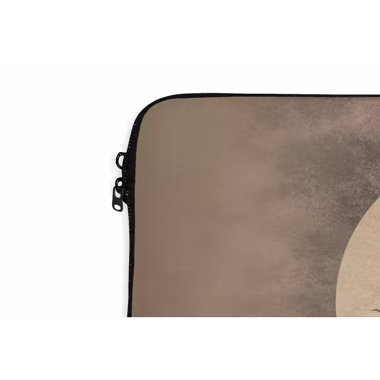 Vogel - Beige - Japandi laptophoes neopreen klein -detail