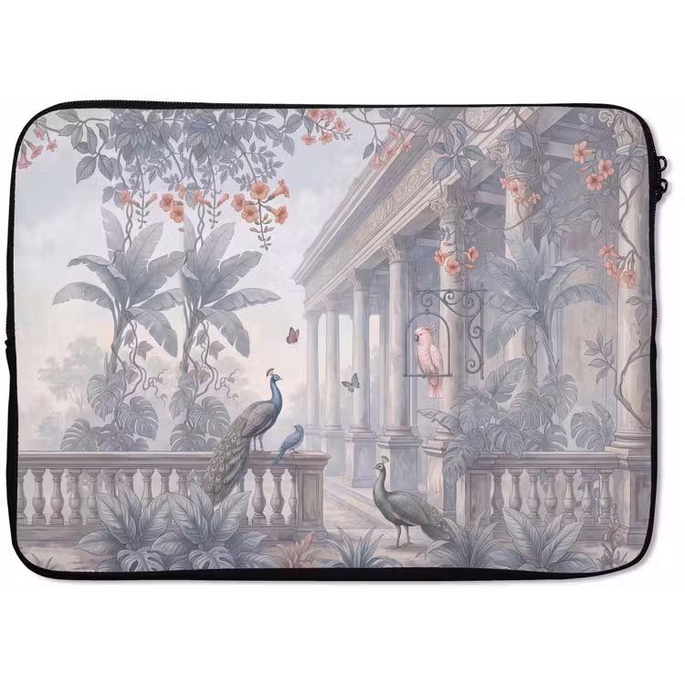 Vogel - Pauw - Architectuur - Klassiek - Groen laptophoes neopreen klein -zkaufland3dotto