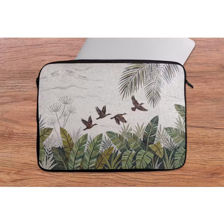 Vogel - Vliegend - Tropisch - Mozaïek - Groen laptophoes neopreen klein -tafel