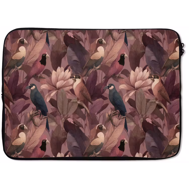 Vogels - Bladeren - Roze laptophoes neopreen klein 279 -zkaufland3dotto