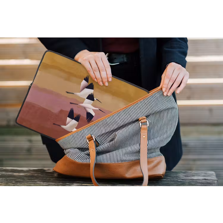 Vogels - Snavel - Abstract laptophoes neopreen klein -tas
