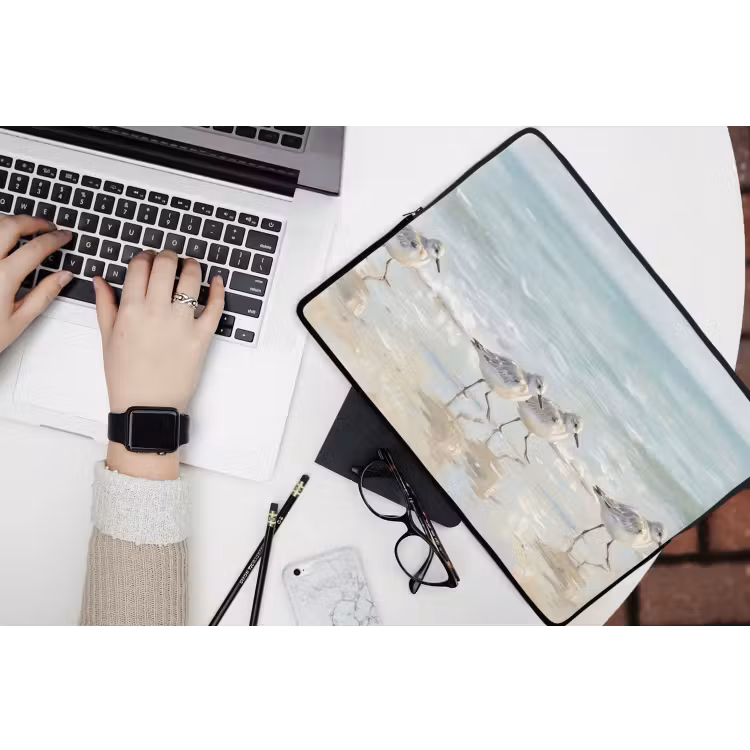 Vogels - Strand - Zee laptophoes neopreen klein -bureau