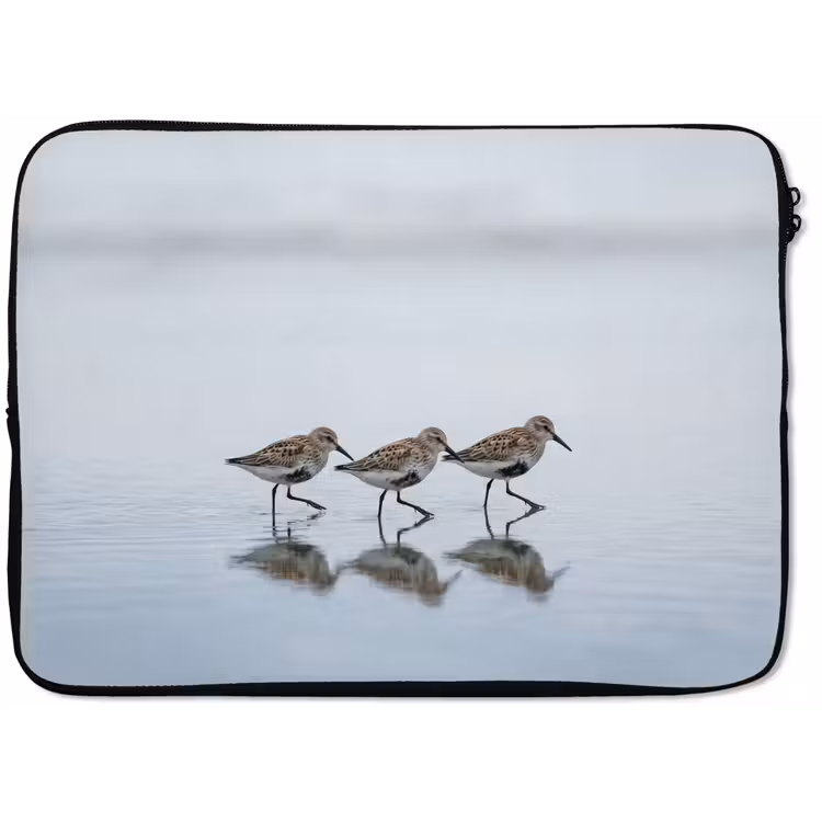 Vogels - Water - Grijs laptophoes neopreen klein -zkaufland3dotto