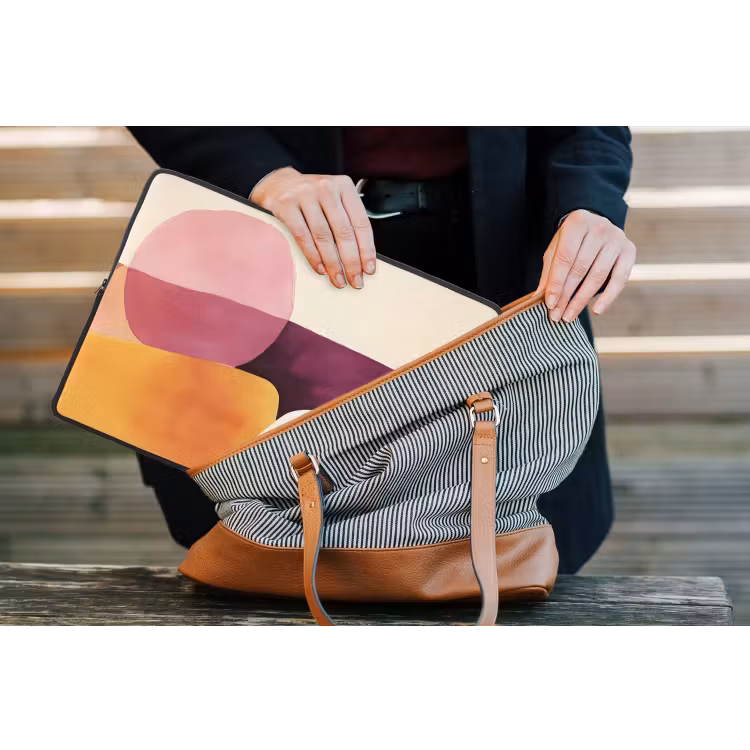 Vormen - Abstract - Kleurrijk laptophoes neopreen klein -tas
