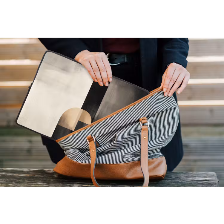 Vormen - Modern - Zwart laptophoes neopreen klein -tas