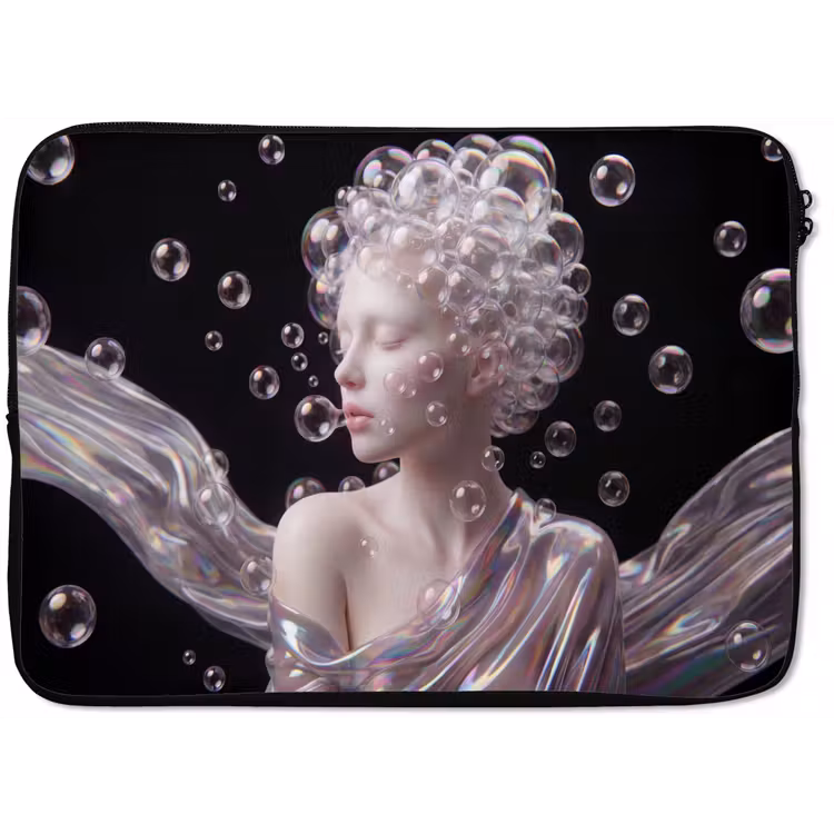 Vrouw - Bellen - Abstract - Kleurrijk laptophoes neopreen klein -zkaufland3dotto