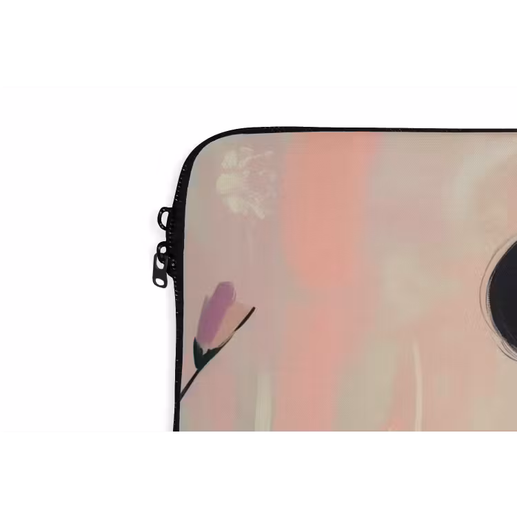 Vrouw - Bloemen - Pastel laptophoes neopreen klein -detail