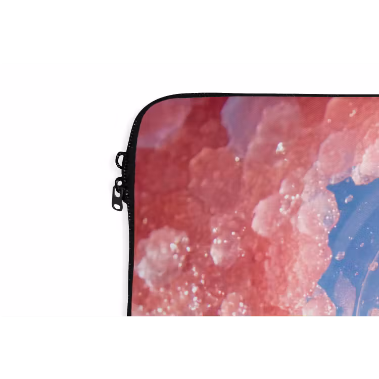 Vrouw - Drank - Zomer - Roze - Blauw laptophoes neopreen klein -detail