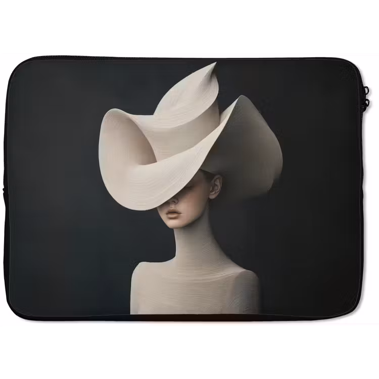 Vrouw - Golvende - Hoed laptophoes neopreen klein -zkaufland3dotto