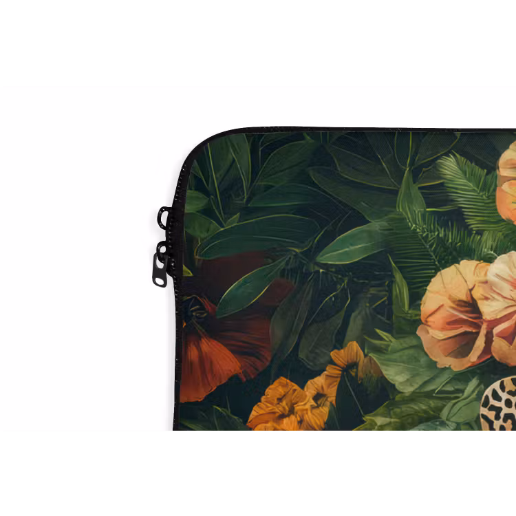 Vrouw - Panterprint - Jungle - Natuur - Luxe laptophoes neopreen klein -detail