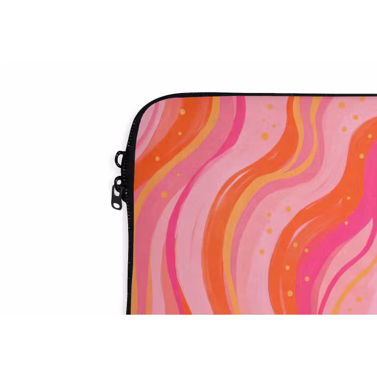 Vrouw - Portret - Abstract - Kleurrijk - Roze laptophoes neopreen klein -detail