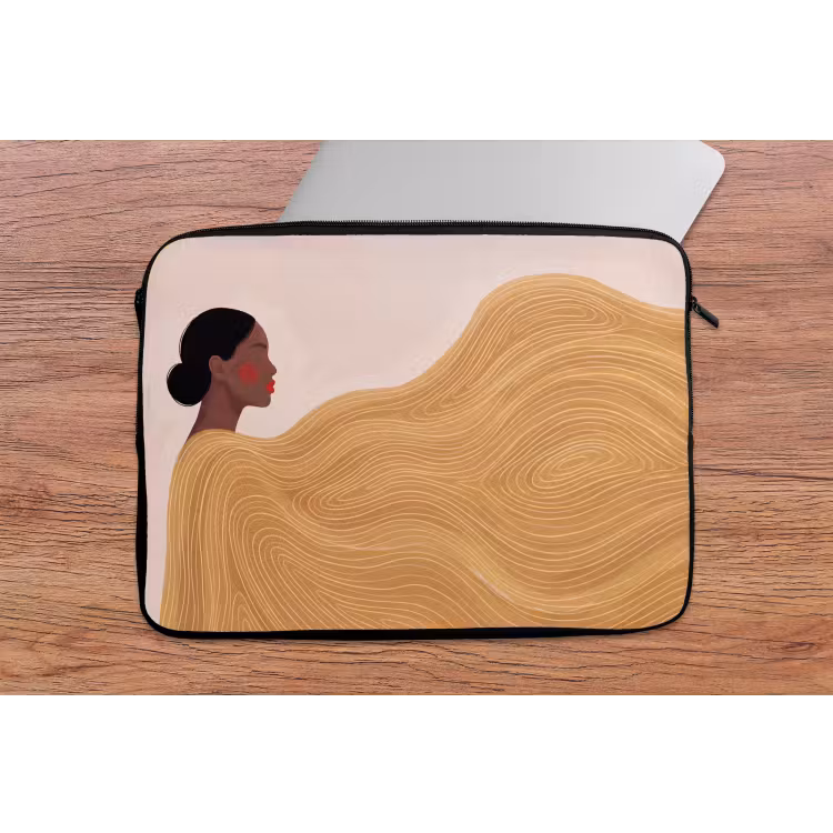 Vrouw - Profiel - Modern - Abstract - Kunst laptophoes neopreen klein -tafel