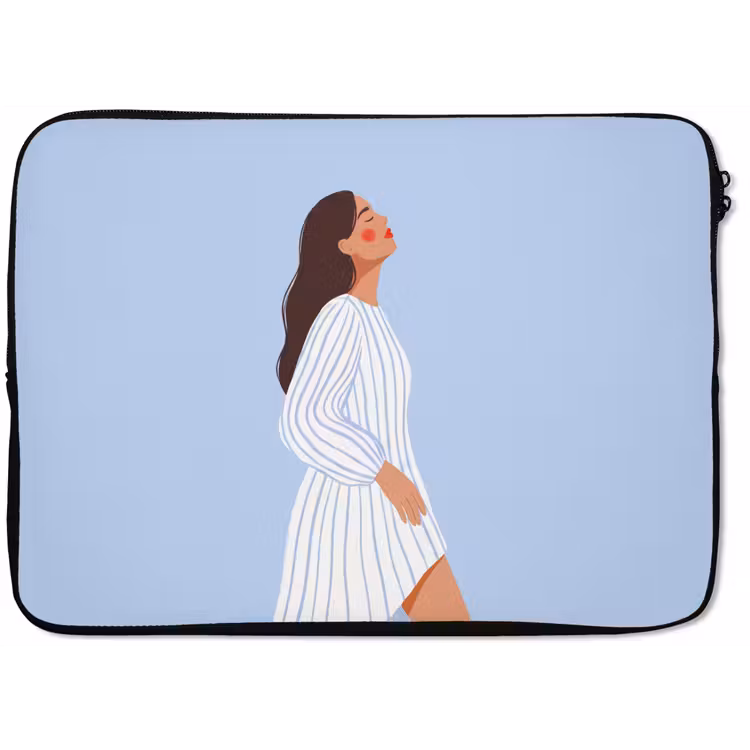 Vrouw - Profiel - Rust - Modern - Illustratie laptophoes neopreen klein -zkaufland3dotto