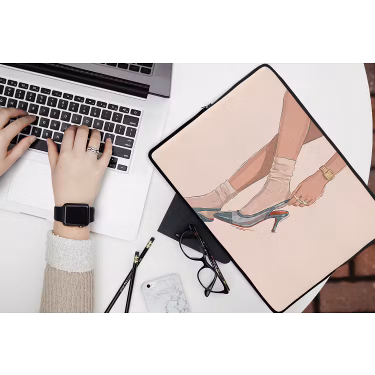 Vrouw - Schoen - Mode - Lifestyle - Groen laptophoes neopreen klein -bureau