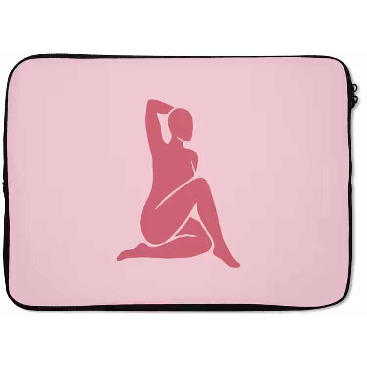 Vrouw - Silhouet - Abstract - Modern - Roze laptophoes neopreen klein -zkaufland3dotto