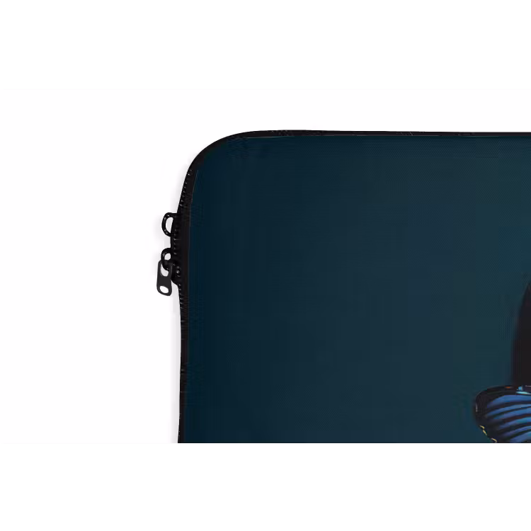 Vrouw - Vlinder - Bril - Blauw - Modern - Portret laptophoes neopreen klein -detail
