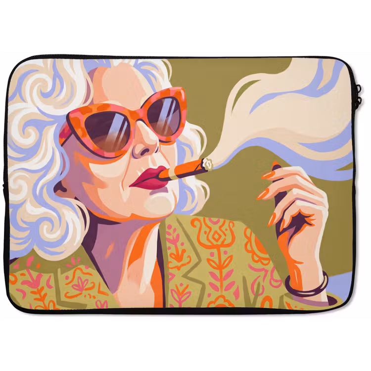 Vrouw - Zonnebril - Portret - Modern - Kleurrijk laptophoes neopreen klein -zkaufland3dotto