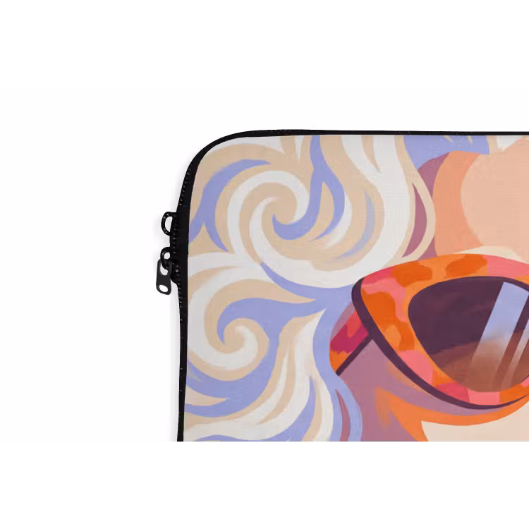 Vrouw - Zonnebril - Portret - Modern - Kleurrijk laptophoes neopreen klein -detail