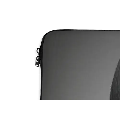 Vrouw - Zwart Wit - Ketting - Zonnebril laptophoes neopreen klein -detail