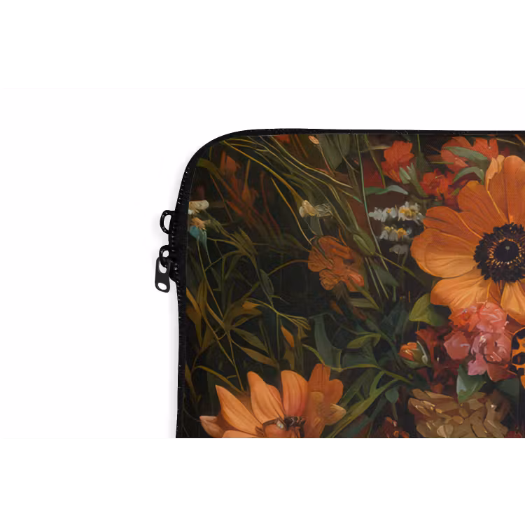 Vrouwen - Bloemen - Modern - Bril - Abstract laptophoes neopreen klein -detail