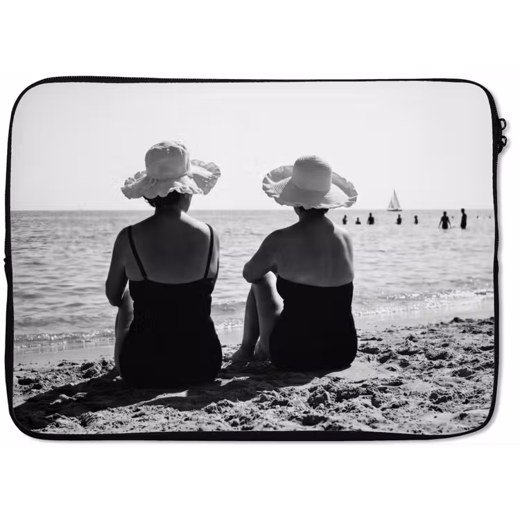 Vrouwen - Zonnehoed - Strand - Zwart - Wit laptophoes neopreen klein -zkaufland3dotto