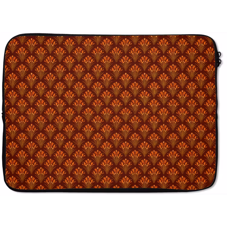 Waaiers - Art Deco - Botanisch - Roestbruin - Oranje laptophoes neopreen klein 279 -zkaufland3dotto