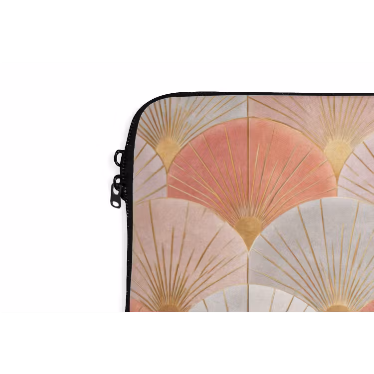 Waaiers - Goud - Roze laptophoes neopreen klein 279 -detail