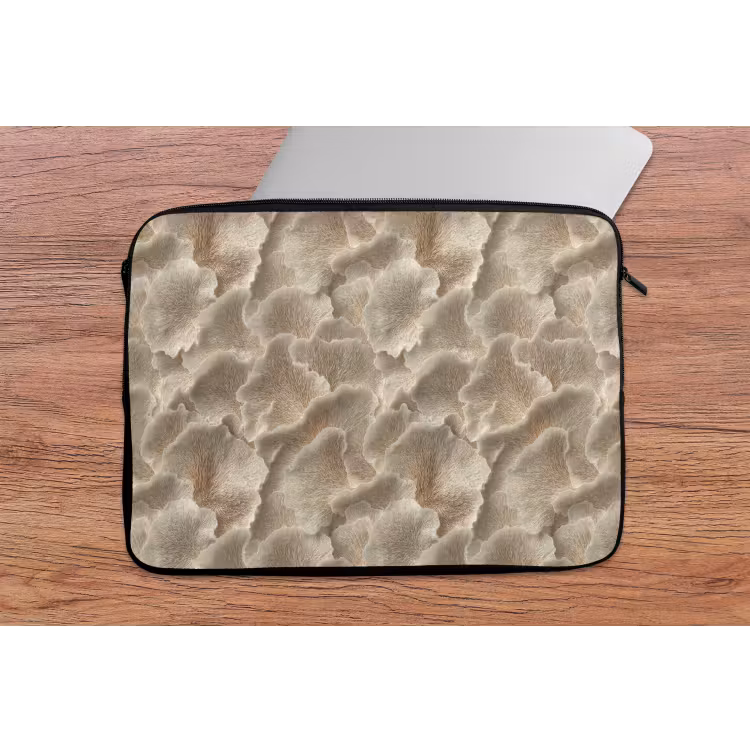 Waaierstructuren - Beige - Vezeltextuur laptophoes neopreen klein 279 -tafel