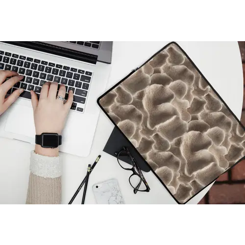 Waaiervorm - Beige - Vezel textuur laptophoes neopreen klein 279 -bureau